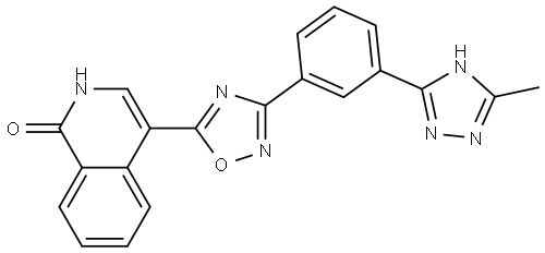 1(2H)-Isoquinolinone, 4-[3-[3-(3-methyl-1H-1,2,4-triazol-5-yl)phenyl]-1,2,4-oxadiazol-5-yl]- Struktur