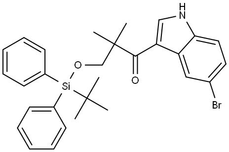 1-(5-bromo-1H-indol-3-yl)-3-((tert-butyldiphenylsilyl)oxy)-2,2-dimethylpropan-1-one Struktur