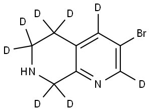 3-bromo-5,6,7,8-tetrahydro-1,7-naphthyridine-2,4,5,5,6,6,8,8-d8 Struktur