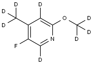 5-fluoro-2-(methoxy-d3)-4-(methyl-d3)pyridine-3,6-d2 Struktur