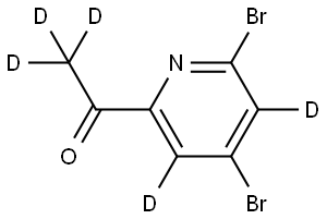 1-(4,6-dibromopyridin-2-yl-3,5-d2)ethan-1-one-2,2,2-d3 Struktur