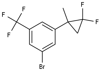 1-bromo-3-(2,2-difluoro-1-methylcyclopropyl)-5-(trifluoromethyl)benzene Struktur