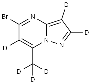 5-bromo-7-(methyl-d3)pyrazolo[1,5-a]pyrimidine-2,3,6-d3 Struktur