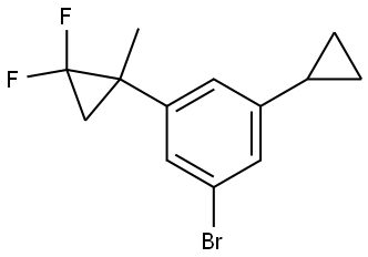 1-bromo-3-cyclopropyl-5-(2,2-difluoro-1-methylcyclopropyl)benzene Struktur