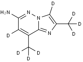 2,8-bis(methyl-d3)imidazo[1,2-b]pyridazin-3,7-d2-6-amine Struktur