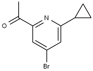 1-(4-bromo-6-cyclopropylpyridin-2-yl)ethan-1-one Struktur