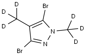 3,5-dibromo-1,4-bis(methyl-d3)-1H-pyrazole Struktur