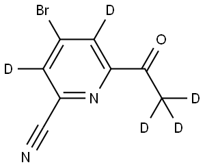 6-(acetyl-d3)-4-bromopicolinonitrile-3,5-d2 Struktur