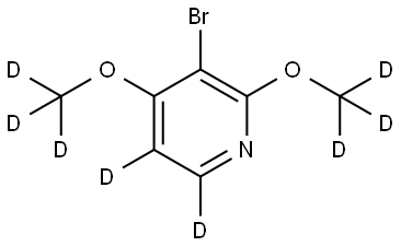 3-bromo-2,4-bis(methoxy-d3)pyridine-5,6-d2 Struktur