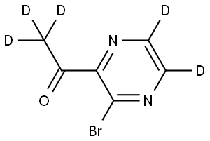 1-(3-bromopyrazin-2-yl-5,6-d2)ethan-1-one-2,2,2-d3 Struktur