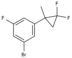 1-bromo-3-(2,2-difluoro-1-methylcyclopropyl)-5-fluorobenzene Struktur