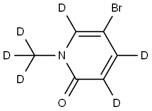 5-bromo-1-(methyl-d3)pyridin-2(1H)-one-3,4,6-d3 Struktur