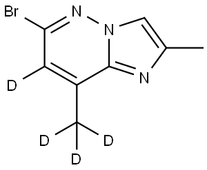 6-bromo-2-methyl-8-(methyl-d3)imidazo[1,2-b]pyridazine-7-d Struktur