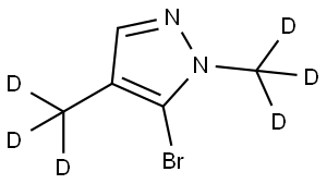 5-bromo-1,4-bis(methyl-d3)-1H-pyrazole Struktur