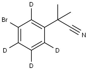 2-(3-bromophenyl-2,4,5,6-d4)-2-methylpropanenitrile Struktur