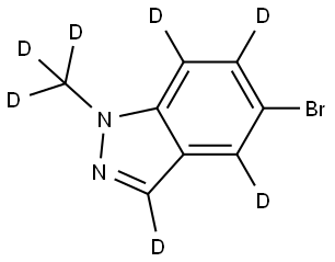 5-bromo-1-(methyl-d3)-1H-indazole-3,4,6,7-d4 Struktur