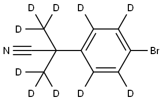 2-(4-bromophenyl-2,3,5,6-d4)-2-(methyl-d3)propanenitrile-3,3,3-d3 Struktur