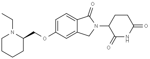 (((R)-1-ethylpiperidin-2-yl)methoxy)-1-oxoisoindolin-2-yl)piperidine-2,6-dione Struktur