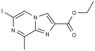 6-Iodo-8-methyl-imidazo[1,2-a]pyrazine-2-carboxylic acid ethyl ester Struktur