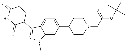 tert-butyl 2-(4-(3-(2,6-dioxopiperidin-3-yl)-1-methyl-1H-indazol-6-yl)piperidin-1-yl)acetate Struktur