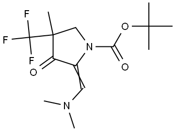 tert-butyl 2-((dimethylamino)methylene)-4-methyl-3-oxo-4-(trifluoromethyl)pyrrolidine-1-carboxylate Struktur