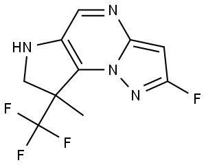 2-fluoro-8-methyl-8-(trifluoromethyl)-7,8-dihydro-6H-pyrazolo[1,5-a]pyrrolo[2,3-e]pyrimidine Struktur