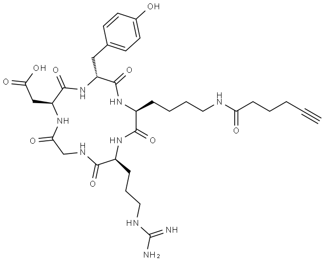 RGD環(huán)肽點擊化學(xué)ALKYNE CRGD 結(jié)構(gòu)式