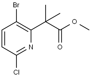 methyl 2-(3-bromo-6-chloropyridin-2-yl)-2-methylpropanoate Struktur