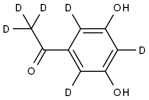 1-(3,5-dihydroxyphenyl-2,4,6-d3)ethan-1-one-2,2,2-d3 Struktur