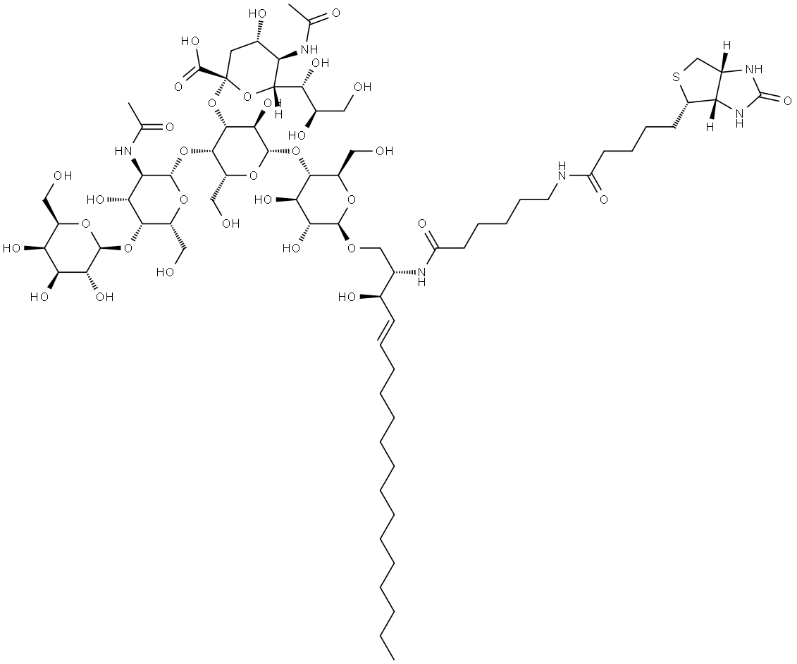 N-Hexanoyl-biotin-monosialoganglioside GM1 Struktur