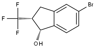 1H-Inden-1-ol, 5-bromo-2,3-dihydro-2-(trifluoromethyl)-, (1R,2R)- Struktur