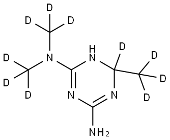 N2,N2,6-tris(methyl-d3)-1,6-dihydro-1,3,5-triazine-6-d-2,4-diamine Struktur