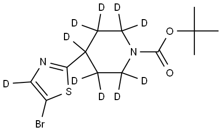 tert-butyl 4-(5-bromothiazol-2-yl-4-d)piperidine-1-carboxylate-2,2,3,3,4,5,5,6,6-d9 Struktur