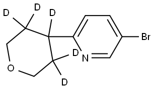 5-bromo-2-(tetrahydro-2H-pyran-4-yl-3,3,4,5,5-d5)pyridine Struktur