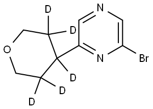 2-bromo-6-(tetrahydro-2H-pyran-4-yl-3,3,4,5,5-d5)pyrazine Struktur