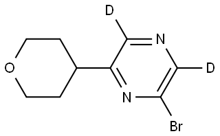 2-bromo-6-(tetrahydro-2H-pyran-4-yl)pyrazine-3,5-d2 Structure