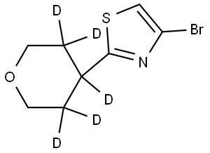 4-bromo-2-(tetrahydro-2H-pyran-4-yl-3,3,4,5,5-d5)thiazole Struktur