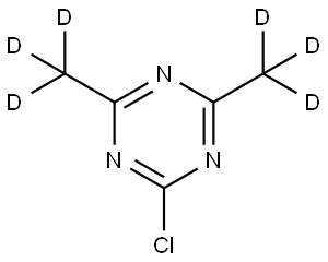 2-chloro-4,6-bis(methyl-d3)-1,3,5-triazine Struktur