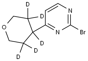 2-bromo-4-(tetrahydro-2H-pyran-4-yl-3,3,4,5,5-d5)pyrimidine Struktur