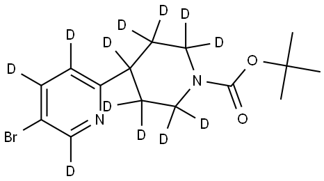 tert-butyl 4-(5-bromopyridin-2-yl-3,4,6-d3)piperidine-1-carboxylate-2,2,3,3,4,5,5,6,6-d9 Struktur