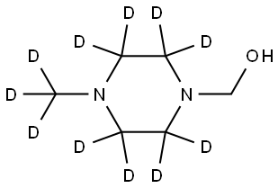 (4-(methyl-d3)piperazin-1-yl-2,2,3,3,5,5,6,6-d8)methanol Struktur