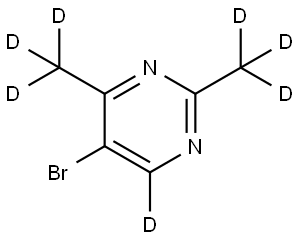 5-bromo-2,4-bis(methyl-d3)pyrimidine-6-d Struktur