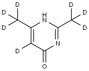 2,6-bis(methyl-d3)pyrimidin-4(3H)-one-5-d Struktur