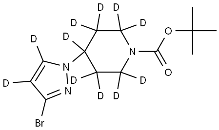 tert-butyl 4-(3-bromo-1H-pyrazol-1-yl-4,5-d2)piperidine-1-carboxylate-2,2,3,3,4,5,5,6,6-d9 Struktur