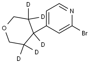 2-bromo-4-(tetrahydro-2H-pyran-4-yl-3,3,4,5,5-d5)pyridine Struktur