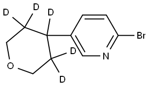 2-bromo-5-(tetrahydro-2H-pyran-4-yl-3,3,4,5,5-d5)pyridine Struktur