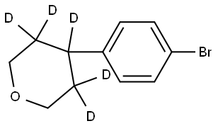 4-(4-bromophenyl)tetrahydro-2H-pyran-3,3,4,5,5-d5 Struktur