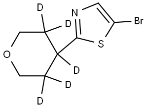 5-bromo-2-(tetrahydro-2H-pyran-4-yl-3,3,4,5,5-d5)thiazole Structure