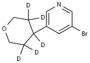 3-bromo-5-(tetrahydro-2H-pyran-4-yl-3,3,4,5,5-d5)pyridine Struktur