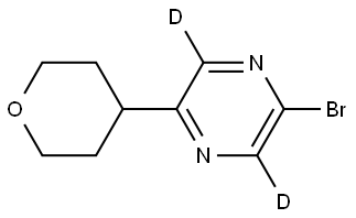 2-bromo-5-(tetrahydro-2H-pyran-4-yl)pyrazine-3,6-d2 Struktur